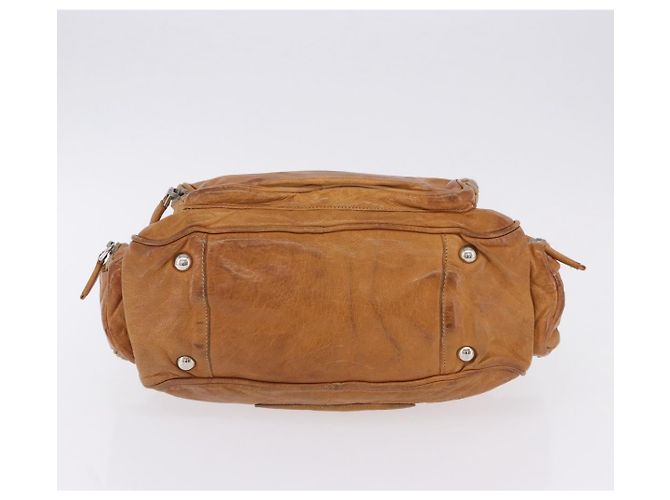 Borsa a mano PRADA in pelle marrone argento Auth am12592V - vista 7