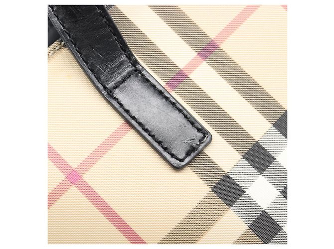 BURBERRY Nova Check Handtasche PVC Beige Silver Auth 203614 Silber - Ansicht 10