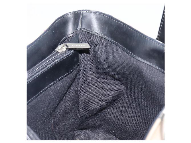 BURBERRY Nova Check Handtasche PVC Beige Silver Auth 203614 Silber - Ansicht 19