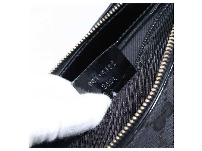 Borsa a tracolla GUCCI GG Canvas Nero Oro 001 4152 2684 Auth 202652V D'oro - vista 11