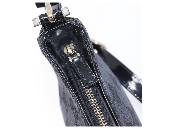 Borsa a tracolla GUCCI GG Canvas Nero Oro 001 4152 2684 Auth 202652V D'oro - vista 20
