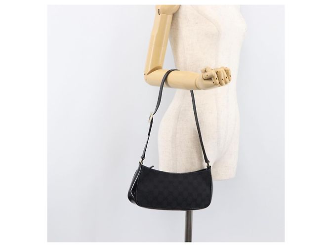 Borsa a tracolla GUCCI GG Canvas Nero Oro 001 4152 2684 Auth 202652V D'oro - vista 26