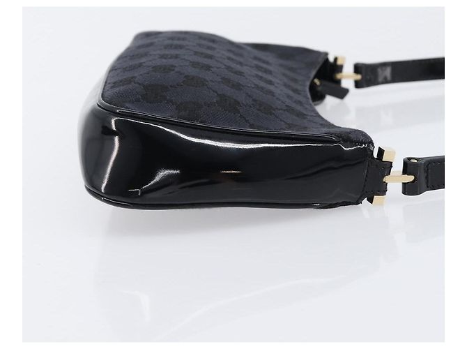 Borsa a tracolla GUCCI GG Canvas Nero Oro 001 4152 2684 Auth 202652V D'oro - vista 3