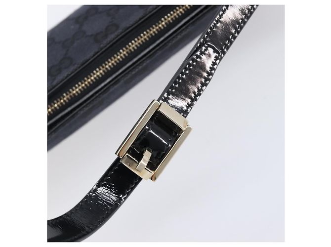 Borsa a tracolla GUCCI GG Canvas Nero Oro 001 4152 2684 Auth 202652V D'oro - vista 9