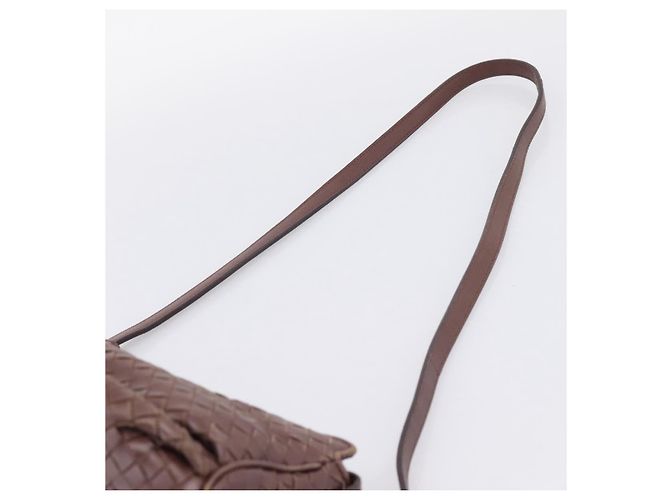 Borsa a tracolla BOTTEGA VENETA INTRECCIATO in pelle marrone e oro 192661 Auth 201370A D'oro - vista 14