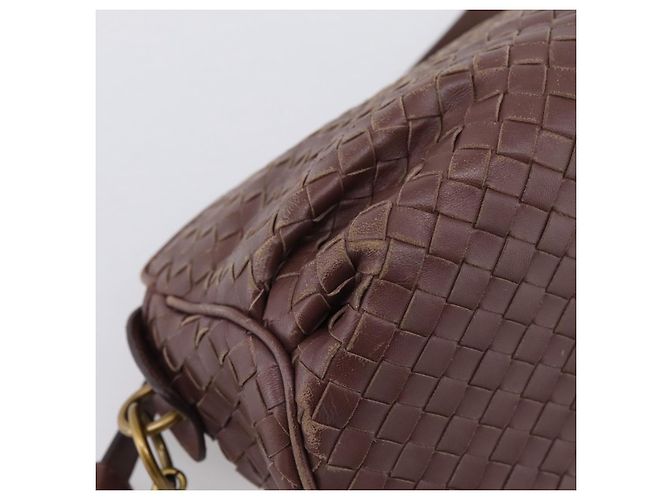 Borsa a tracolla BOTTEGA VENETA INTRECCIATO in pelle marrone e oro 192661 Auth 201370A D'oro - vista 18