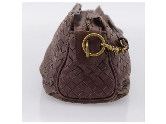 Borsa a tracolla BOTTEGA VENETA INTRECCIATO in pelle marrone e oro 192661 Auth 201370A D'oro - vista 3