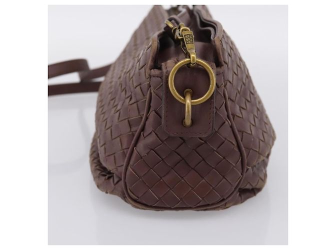 Borsa a tracolla BOTTEGA VENETA INTRECCIATO in pelle marrone e oro 192661 Auth 201370A D'oro - vista 4
