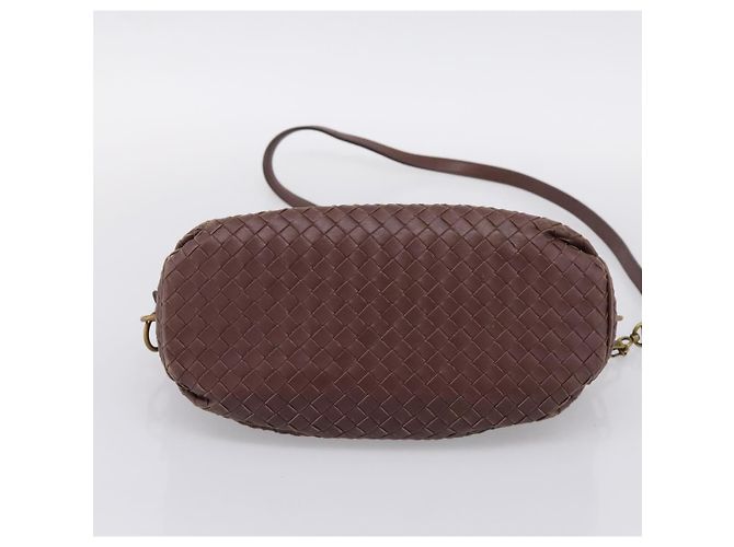 Borsa a tracolla BOTTEGA VENETA INTRECCIATO in pelle marrone e oro 192661 Auth 201370A D'oro - vista 5