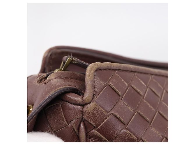 Borsa a tracolla BOTTEGA VENETA INTRECCIATO in pelle marrone e oro 192661 Auth 201370A D'oro - vista 9