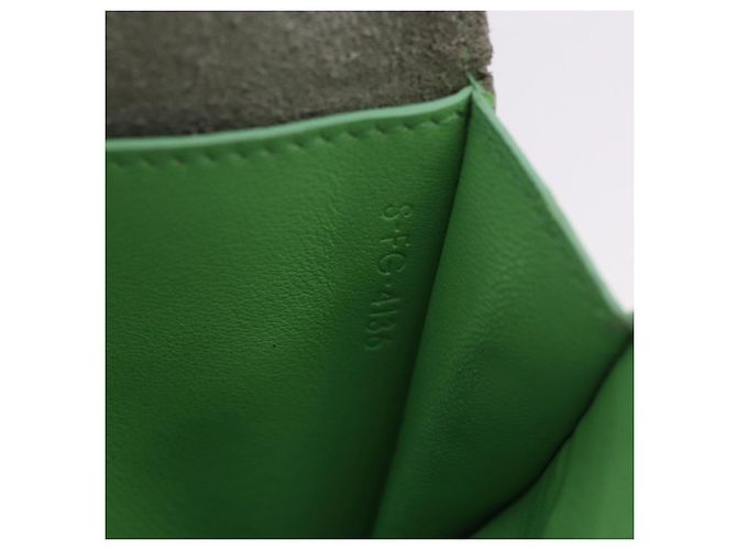 Céline Cartera Bifold CELINE de cuero Beige Green Auth ar14185 Verde - vista 12
