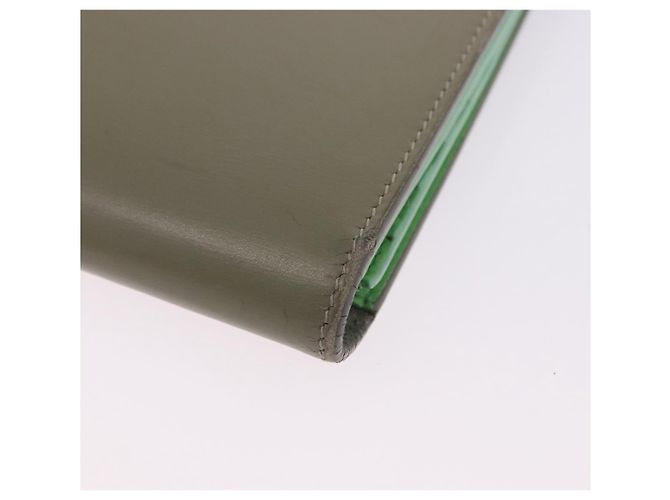 Céline Cartera Bifold CELINE de cuero Beige Green Auth ar14185 Verde - vista 17