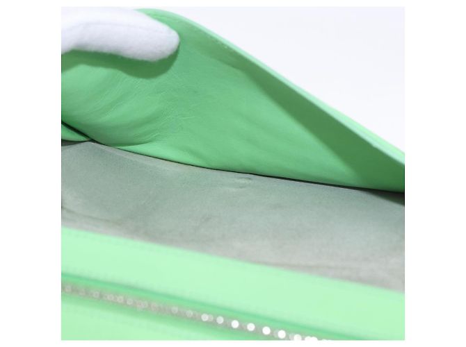 Céline Cartera Bifold CELINE de cuero Beige Green Auth ar14185 Verde - vista 22