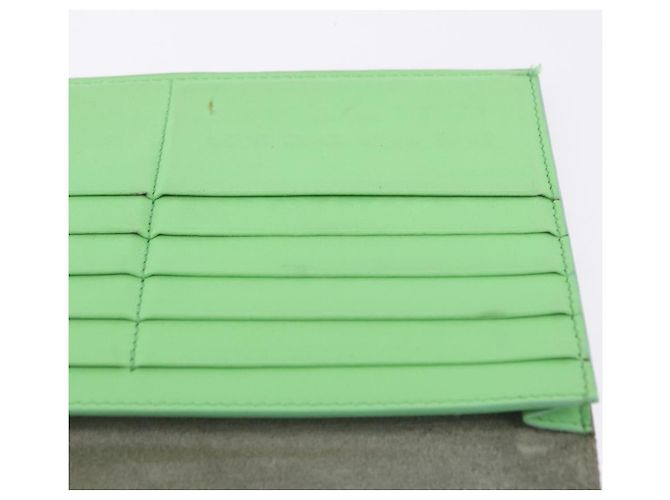 Céline Cartera Bifold CELINE de cuero Beige Green Auth ar14185 Verde - vista 23