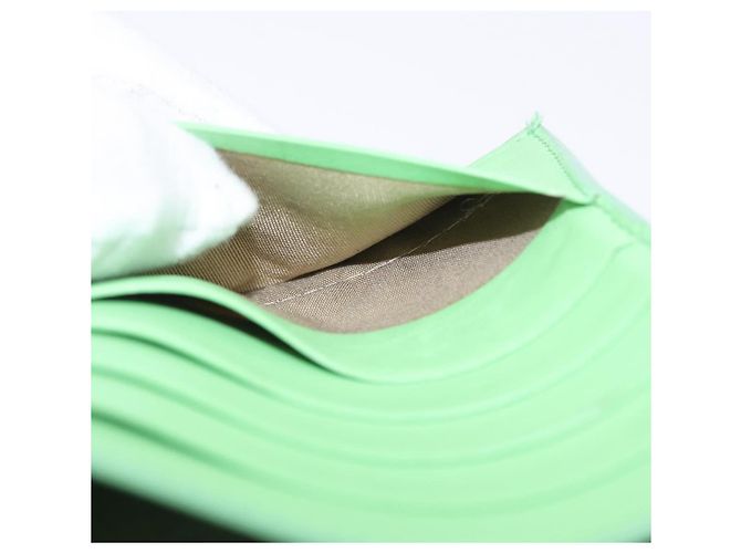 Céline Cartera Bifold CELINE de cuero Beige Green Auth ar14185 Verde - vista 24