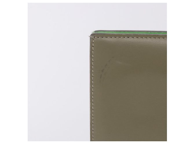 Céline Cartera Bifold CELINE de cuero Beige Green Auth ar14185 Verde - vista 4