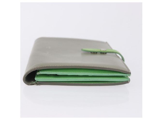 Céline Cartera Bifold CELINE de cuero Beige Green Auth ar14185 Verde - vista 5