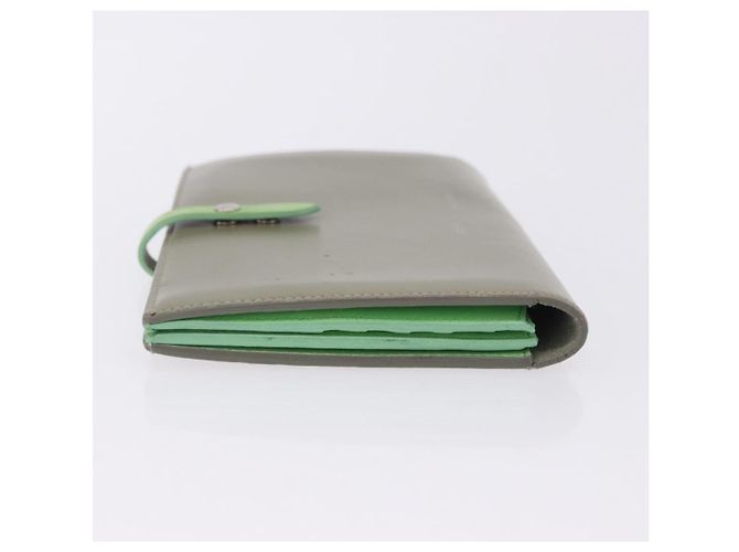 Céline Cartera Bifold CELINE de cuero Beige Green Auth ar14185 Verde - vista 6