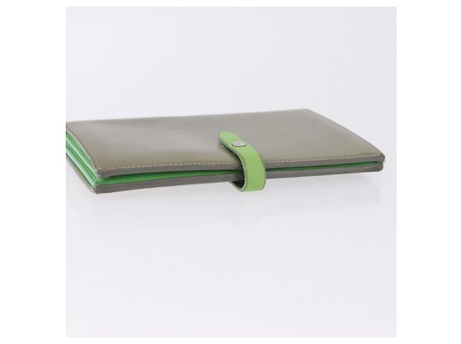 Céline Cartera Bifold CELINE de cuero Beige Green Auth ar14185 Verde - vista 7