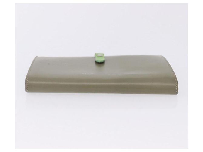 Céline Cartera Bifold CELINE de cuero Beige Green Auth ar14185 Verde - vista 8