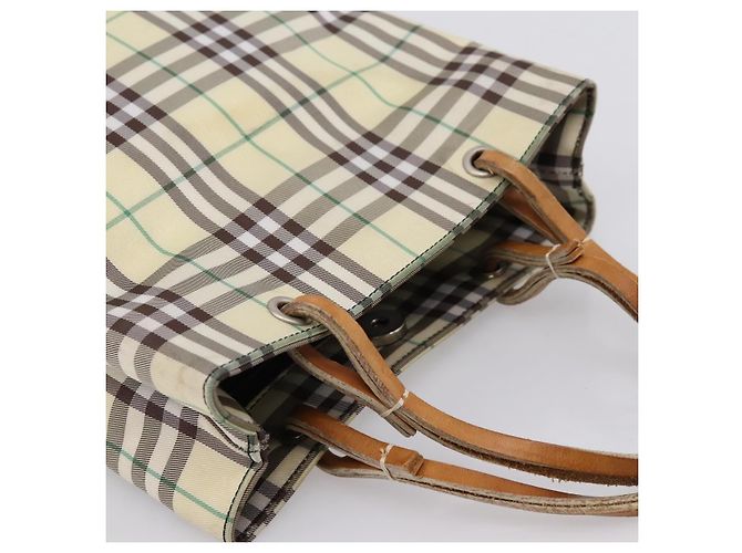 Borsa a mano BURBERRY Nova Check Canvas Beige Silver Auth 203632 Argento - vista 14