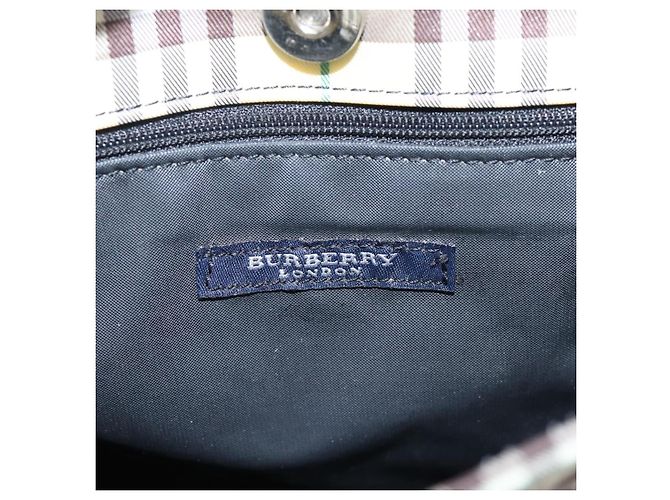 Borsa a mano BURBERRY Nova Check Canvas Beige Silver Auth 203632 Argento - vista 19