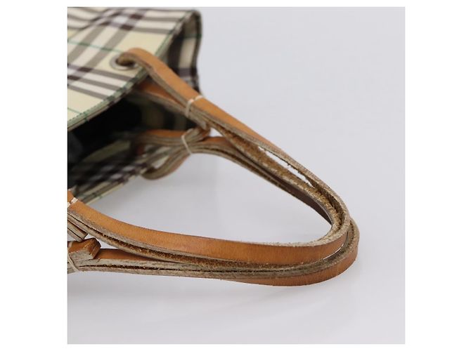Borsa a mano BURBERRY Nova Check Canvas Beige Silver Auth 203632 Argento - vista 7
