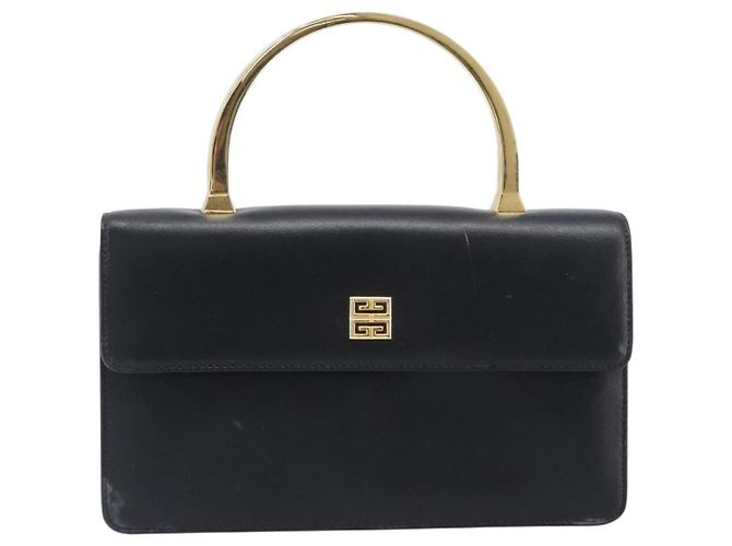 GIVENCHY Handtasche aus Leder Schwarz Gold Auth 205123 Golden - Ansicht 13