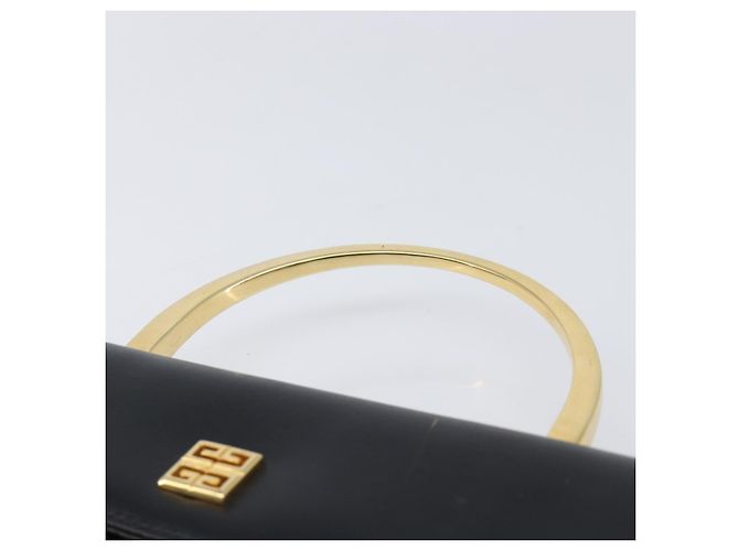 GIVENCHY Handtasche aus Leder Schwarz Gold Auth 205123 Golden - Ansicht 14