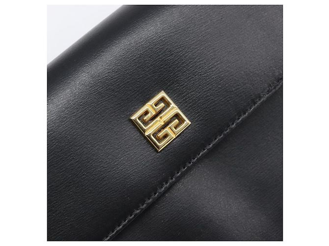 GIVENCHY Handtasche aus Leder Schwarz Gold Auth 205123 Golden - Ansicht 19
