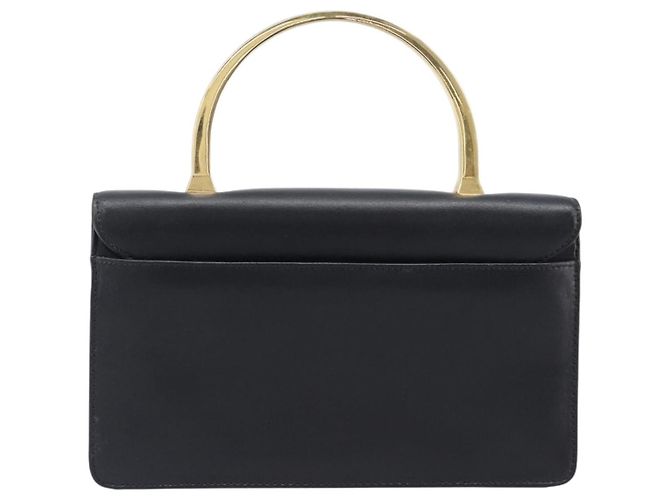 GIVENCHY Handtasche aus Leder Schwarz Gold Auth 205123 Golden - Ansicht 2