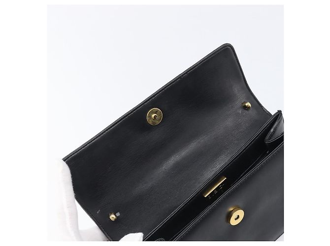 GIVENCHY Handtasche aus Leder Schwarz Gold Auth 205123 Golden - Ansicht 20