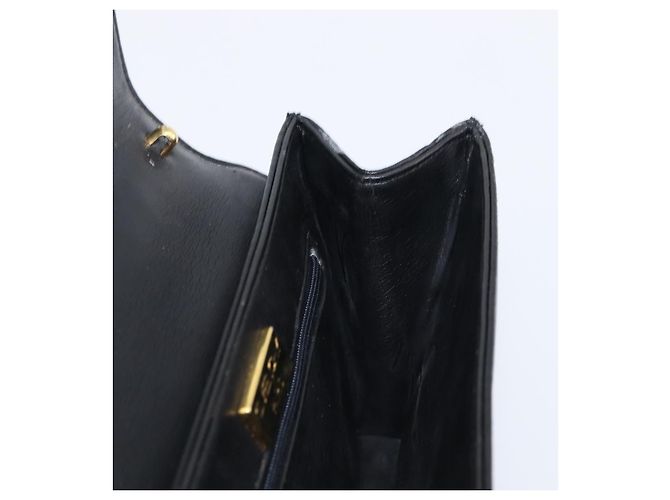 GIVENCHY Handtasche aus Leder Schwarz Gold Auth 205123 Golden - Ansicht 23