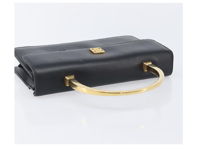 GIVENCHY Handtasche aus Leder Schwarz Gold Auth 205123 Golden - Ansicht 6