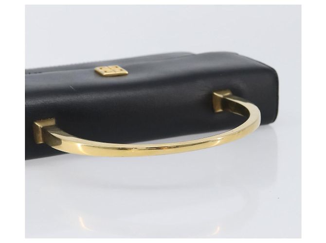 GIVENCHY Handtasche aus Leder Schwarz Gold Auth 205123 Golden - Ansicht 7