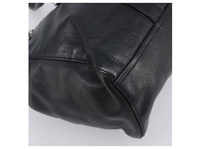 Borsa Tote PRADA in pelle nera argento Auth am12581M Nero - vista 16