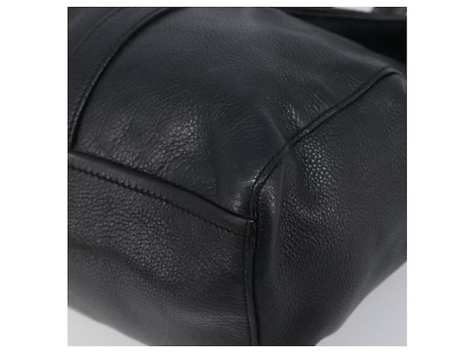 Borsa Tote PRADA in pelle nera argento Auth am12581M Nero - vista 9