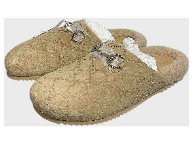 Mules Gucci Horsebit beige T.39 - vista 3