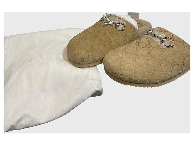 Mules Gucci Horsebit beige T.39 - vista 8