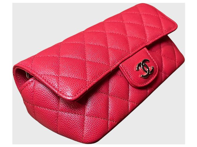 Borsa Chanel Rossa in Pelle Caviar Rosso - vista 3