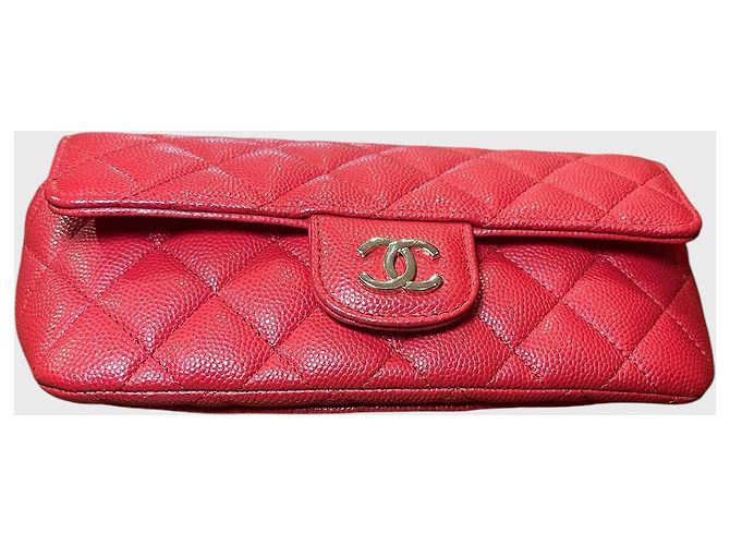 Borsa Chanel Rossa in Pelle Caviar Rosso - vista 5