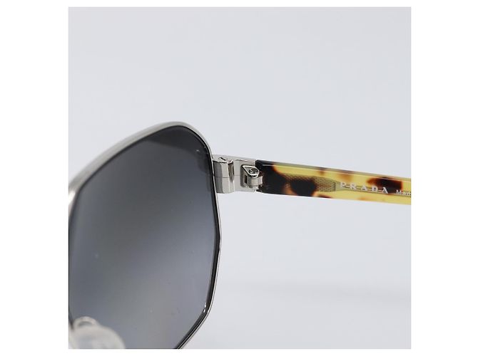 PRADA Sunglasses Metal Brown Silver Auth BA15585 Silvery - view 14