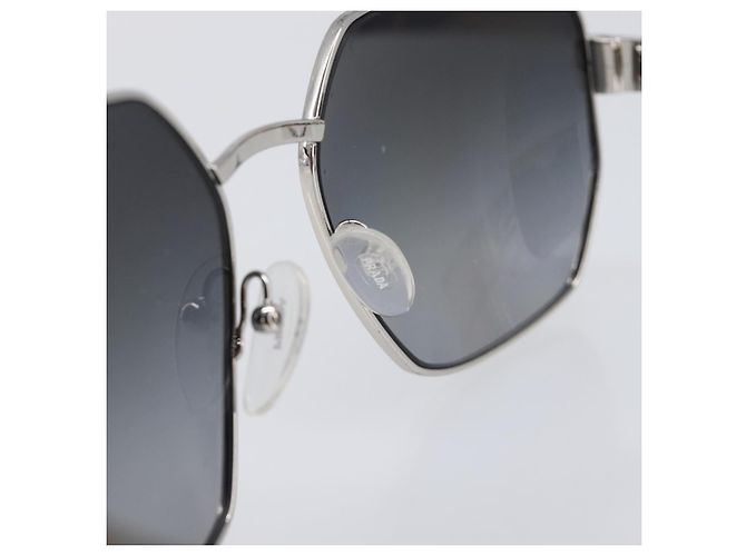 PRADA Sunglasses Metal Brown Silver Auth BA15585 Silvery - view 15