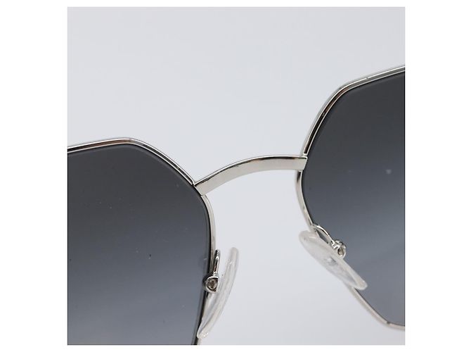 PRADA Sunglasses Metal Brown Silver Auth BA15585 Silvery - view 16