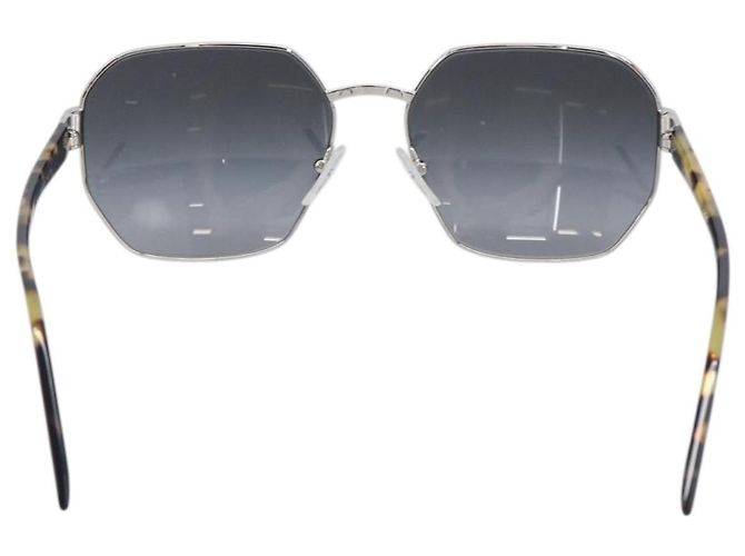 PRADA Sunglasses Metal Brown Silver Auth BA15585 Silvery - view 2