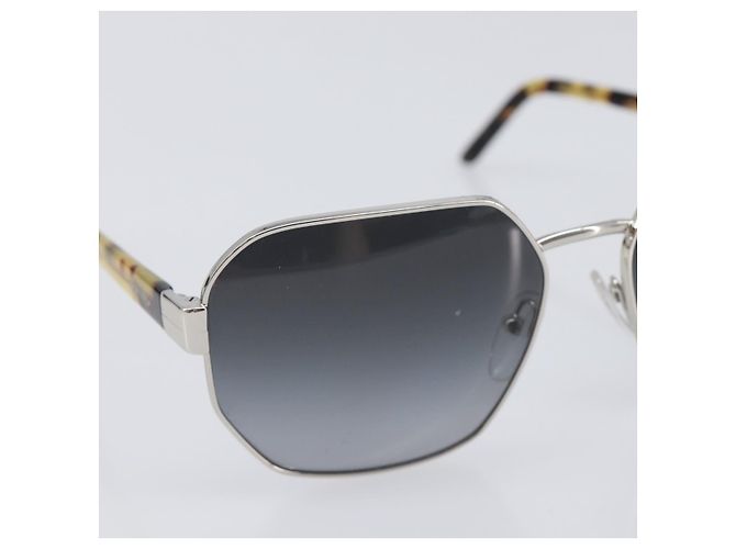 PRADA Sunglasses Metal Brown Silver Auth BA15585 Silvery - view 5