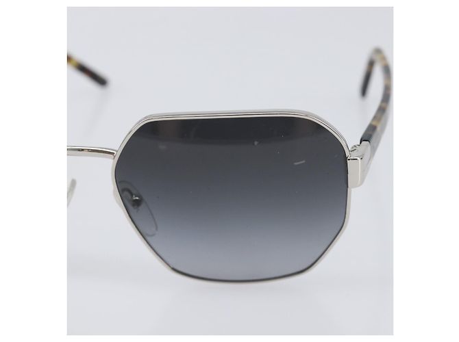 PRADA Sunglasses Metal Brown Silver Auth BA15585 Silvery - view 6