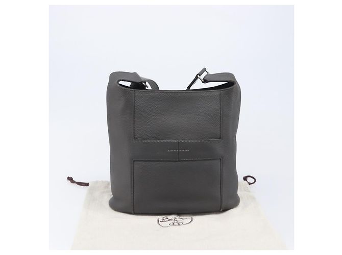 Hermès Borsa a tracolla HERMES Good News Taurillon Clemence Gray Silver Auth BA15507V Marrone Argento - vista 12