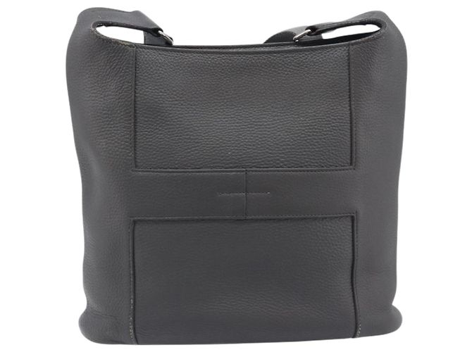 Hermès Borsa a tracolla HERMES Good News Taurillon Clemence Gray Silver Auth BA15507V Marrone Argento - vista 2