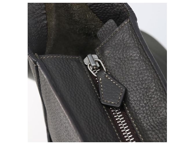 Hermès Borsa a tracolla HERMES Good News Taurillon Clemence Gray Silver Auth BA15507V Marrone Argento - vista 21